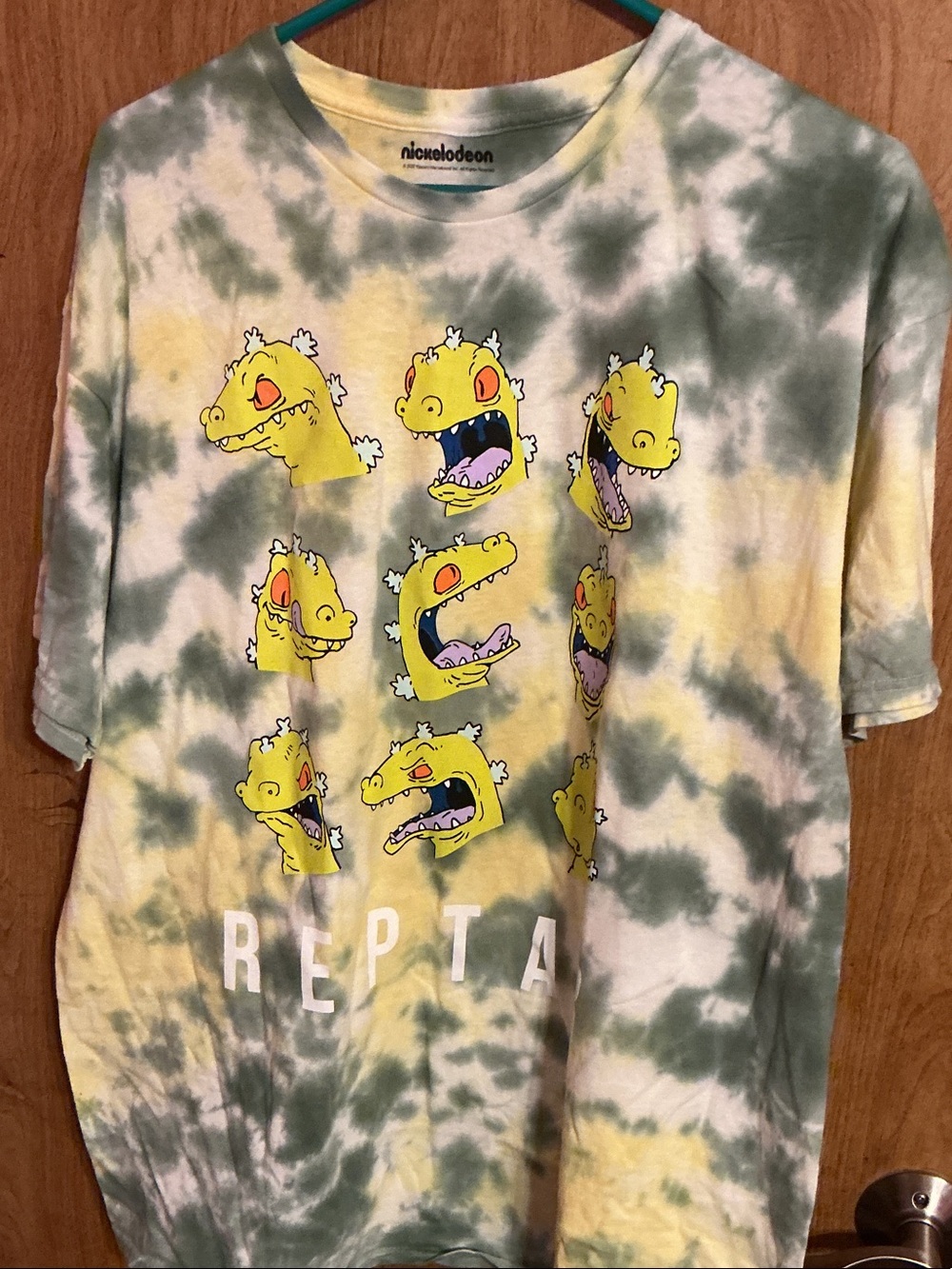 Nickelodeon Reptar Tie-Dye Tee in Yellow & Green